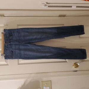 Medium stone Wash Blue Jeans Legging Mid Rise stretch, Express Jeans 4Reg